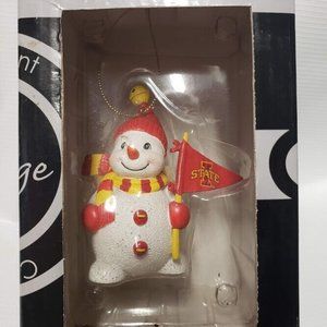 Iowa State Cyclones Snowman Christmas Figurine Ornament NCAA Big12 NEW